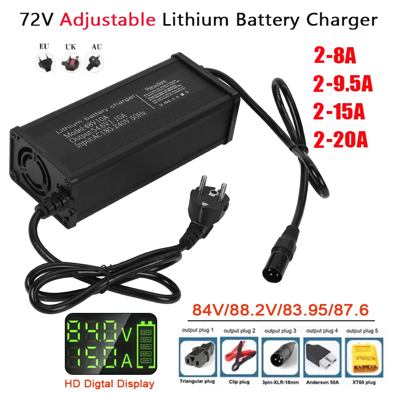 72V 2-8A 2-9.5A 2-15A 2-20A Ad - đánh giá và giá 72V 15A Fast Charger